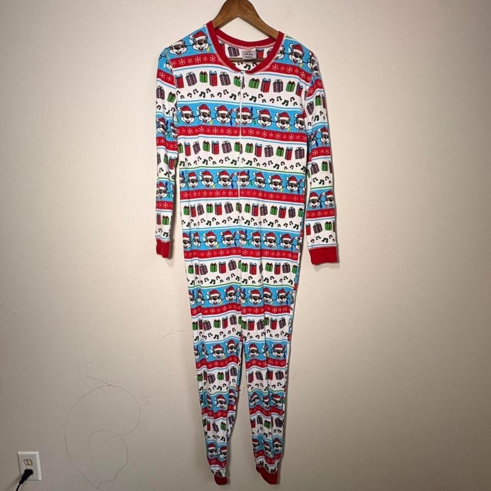 Buc-ee's Waffle Knit Christmas Holiday Zip Up One Piece‎ Pajamas Adult Small